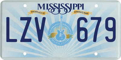 MS license plate LZV679