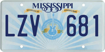 MS license plate LZV681