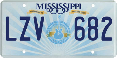 MS license plate LZV682