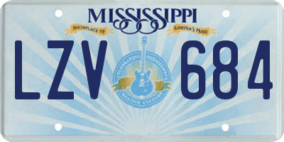 MS license plate LZV684