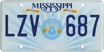 MS license plate LZV687