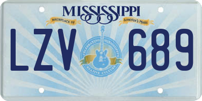 MS license plate LZV689