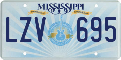 MS license plate LZV695