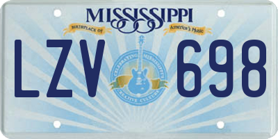 MS license plate LZV698