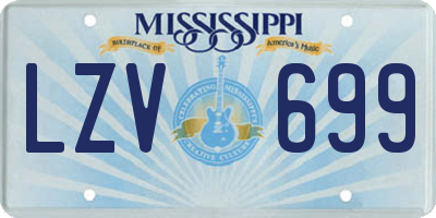 MS license plate LZV699