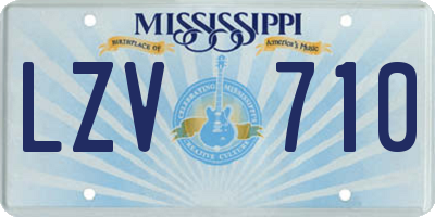 MS license plate LZV710