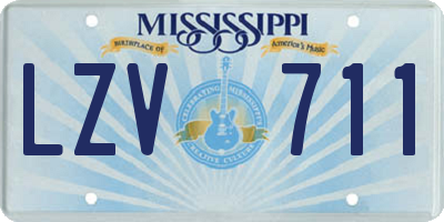 MS license plate LZV711