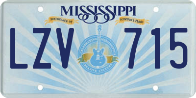 MS license plate LZV715