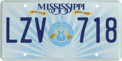 MS license plate LZV718