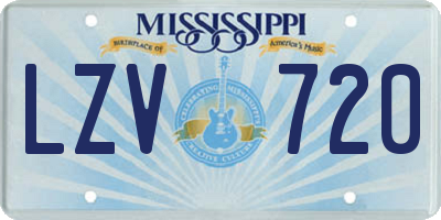 MS license plate LZV720