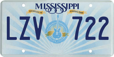 MS license plate LZV722