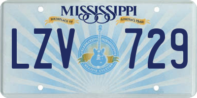 MS license plate LZV729