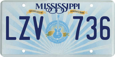 MS license plate LZV736