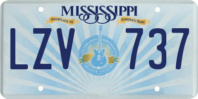 MS license plate LZV737