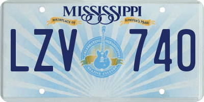 MS license plate LZV740