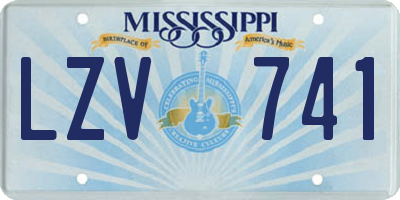 MS license plate LZV741