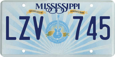 MS license plate LZV745