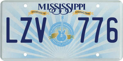 MS license plate LZV776