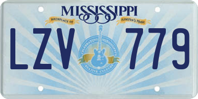 MS license plate LZV779