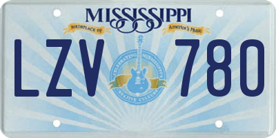 MS license plate LZV780