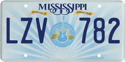 MS license plate LZV782