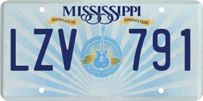 MS license plate LZV791