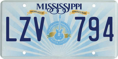 MS license plate LZV794