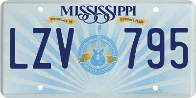 MS license plate LZV795