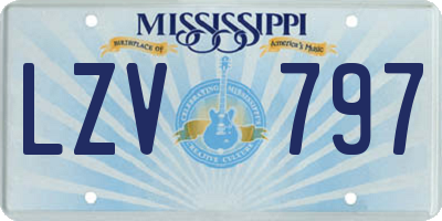 MS license plate LZV797