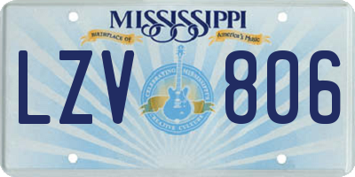 MS license plate LZV806