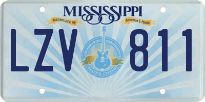 MS license plate LZV811