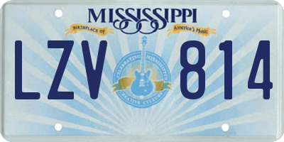 MS license plate LZV814