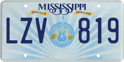 MS license plate LZV819