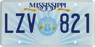 MS license plate LZV821