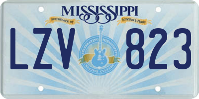 MS license plate LZV823