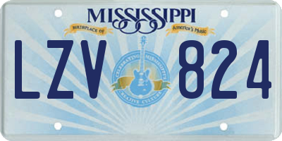 MS license plate LZV824