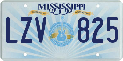 MS license plate LZV825