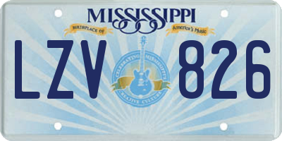 MS license plate LZV826