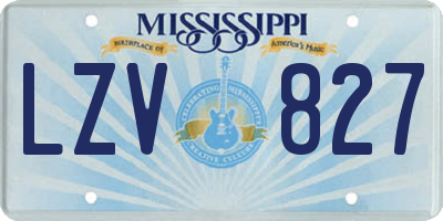 MS license plate LZV827
