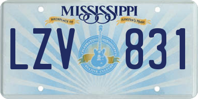 MS license plate LZV831