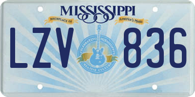 MS license plate LZV836