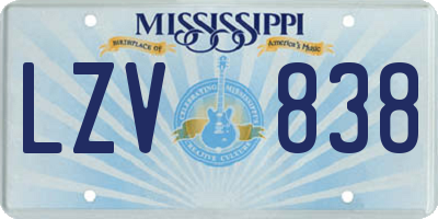 MS license plate LZV838