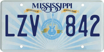 MS license plate LZV842