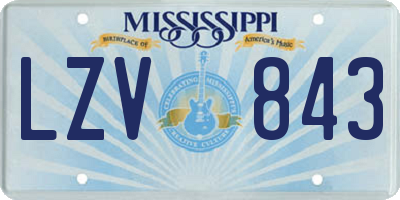 MS license plate LZV843