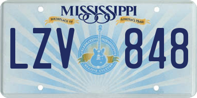 MS license plate LZV848