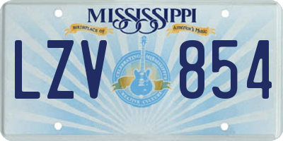 MS license plate LZV854