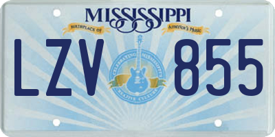 MS license plate LZV855