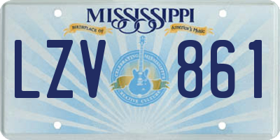 MS license plate LZV861
