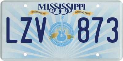 MS license plate LZV873