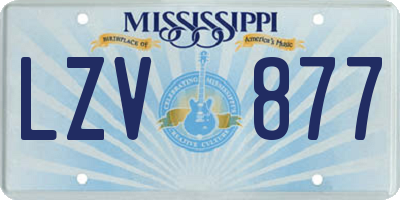 MS license plate LZV877